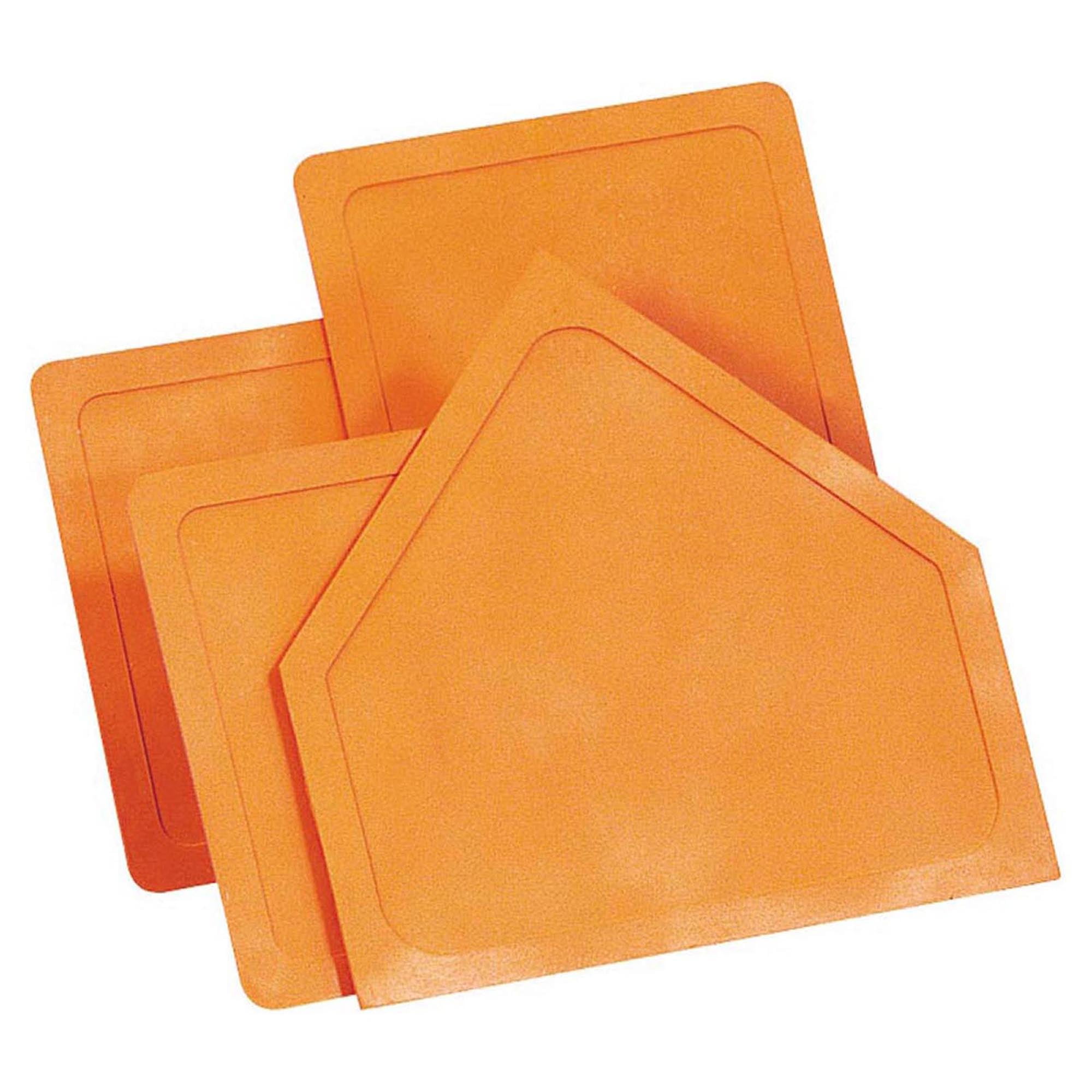 Throw-Down Home Plate & 3 Base, Rubber, Orange by Dick Martin Sports