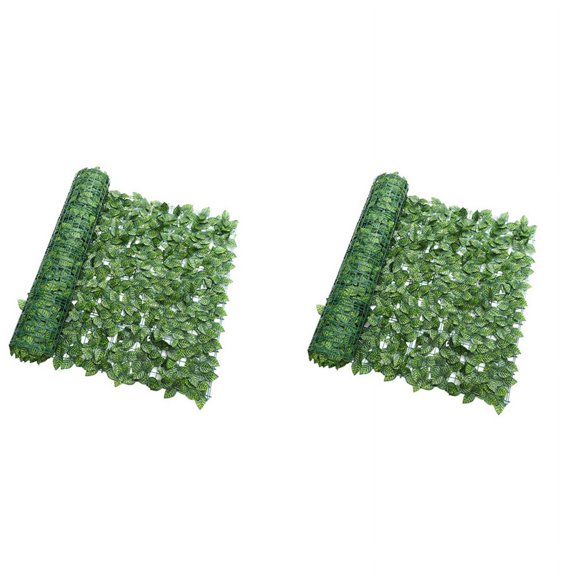 2X Artificial Plant Fence Green Leaf Fence Panels Privacy Fence Screen for Home Garden Decoration Outdoor Wall Decor