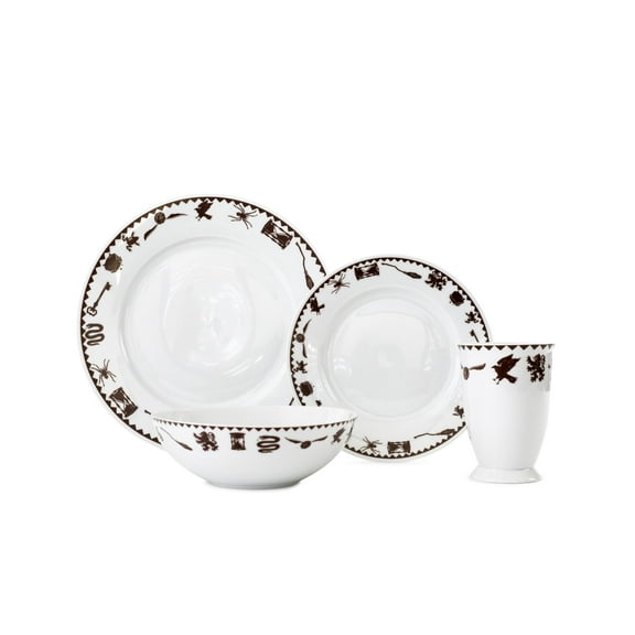 Harry Potter Creatures & Icons Dinnerware Sets | 4-Piece Ceramic Dinner Set