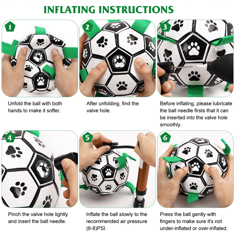 QDAN Dog Toys Socccer Balls with Straps, Interactive Durable Rubber Water  Chew Toys for Training Herding Balls Indoor Outdoor, Birthday Gifts for Tug