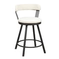 thumbnail image 3 of Lexicon Appert Metal Swivel Counter Height Chair in White (Set of 2), 3 of 8