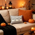 thumbnail image 5 of Halloween Striped Ghost Throw Pillow Black/White Decorative Pillow for Couch and Bed 8" x 16", 5 of 7