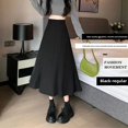 thumbnail image 3 of Falda adelgazante de cintura alta, ligera y de verano para mujer, de corte A, moldeadora de cuerpo, falda tipo paraguas de longitud media, 3 of 5