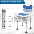 thumbnail image 3 of Shower Chair with Backrest-2 in 1 Nonslip Shower Stool for Inside Shower, Height Adjustable Shower Bench, Tool-Free Assembly, Suitable for Persons with Disabilities, Elderly, 330 lbs Capacity, 3 of 8