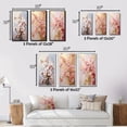 thumbnail image 4 of Designart "Apple Blossom Monochromatic gracefulness XII" Floral Framed Wall Art Set Of 3 - Pink Apple Blossom Frame Canvas Set For Living Room Decor, 4 of 7