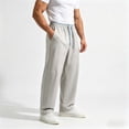 thumbnail image 3 of Aezemi Men Straight Leg Running Pants Fashion Outdoor Elastic Waist Drawstring Workout Long Trousers with Pockets Winter Fall Sports Exercise Trendy Comfy Casual Bottoms L, 3 of 8