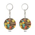 thumbnail image 2 of Naloa Robot and Monsters Print Round Keychain Keychain Key Ring, Key Tag, Key Chain Bulk for Gift Accessories (Round), 2 of 7