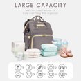 thumbnail image 3 of Kabaqoo 3-in-1 Baby Backpack Diaper with Changing Station, Waterproof Baby Bag Large Capacity Travel Backpack, Grey, 3 of 7