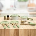 thumbnail image 4 of Teamson Kids Pile de Cuisine en Bois Cuisine de Jeu Jeu de Rôle Ensemble de Jeu Accessoires Jouet 14 Pcs Vert, 4 of 10