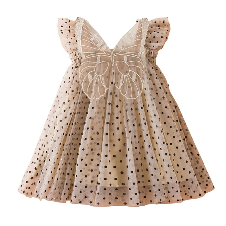 Huanglei Toddler Girls Sleeveless Tulle Holiday Party Costume Wing Dress  Dance Party Dresses Clothes