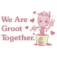 thumbnail image 2 of Junior's Marvel Hearts We are Groot Together Love Graphic Tee White Large, 2 of 3