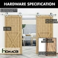thumbnail image 4 of Homacer Brushed Nickel Sliding Barn Door Hardware Kit, for Two/Double Doors, 8ft Long Flat Track, Diamond Design Roller, Heavy Duty, for Interior & Exterior Use, 4 of 7