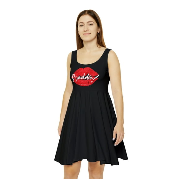 Baddie Black Skater Dress