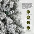 thumbnail image 5 of 7.5 ft Prelit Snow Flocked Christmas Tree with 350 Warm White LED Lights, Artificial Christmas Tree, Metal Stand and Hinged Branches,for Home Office Party Decoration, 5 of 8