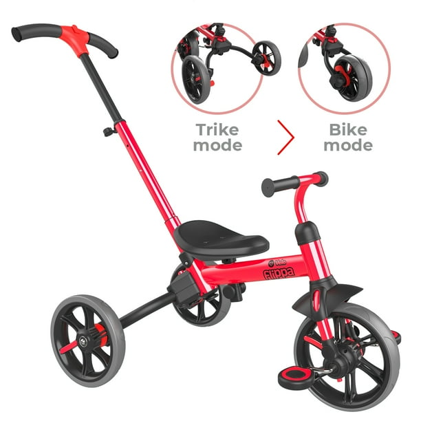 Yvolution Y Velo Flippa Red 4 In 1 Toddler Trike To Balance Bike Ages 2 5 Years Walmart Com