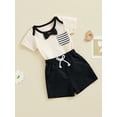 thumbnail image 3 of Coduop Baby Boys Gentleman Outfit Set,Short Sleeve Bow Tie Romperand Shorts 2Pcs Set,Two Piece, 3 of 8