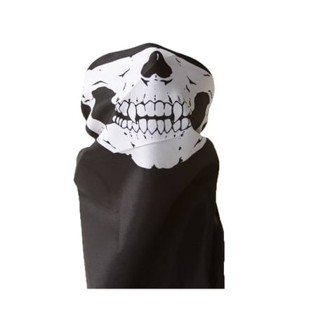 Bandana Skull/Skeleton Mask - Black/White