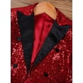 thumbnail image 5 of YUUMIN Kids Boys Sequins Tuxedo Jacket Suit Tailcoat Swallowtail Blazer Wedding Pageant Birthday Burgundy 8, 5 of 7
