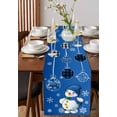thumbnail image 2 of Table Runners 60 Inches Long Dress Scarves, Blue Snowman Christmas Farmhouse Kitchen/Dining Table Runner, Small Coffee Tablerunners, Xmas Ball Snowflake Winter 13x60 Inch, 2 of 7