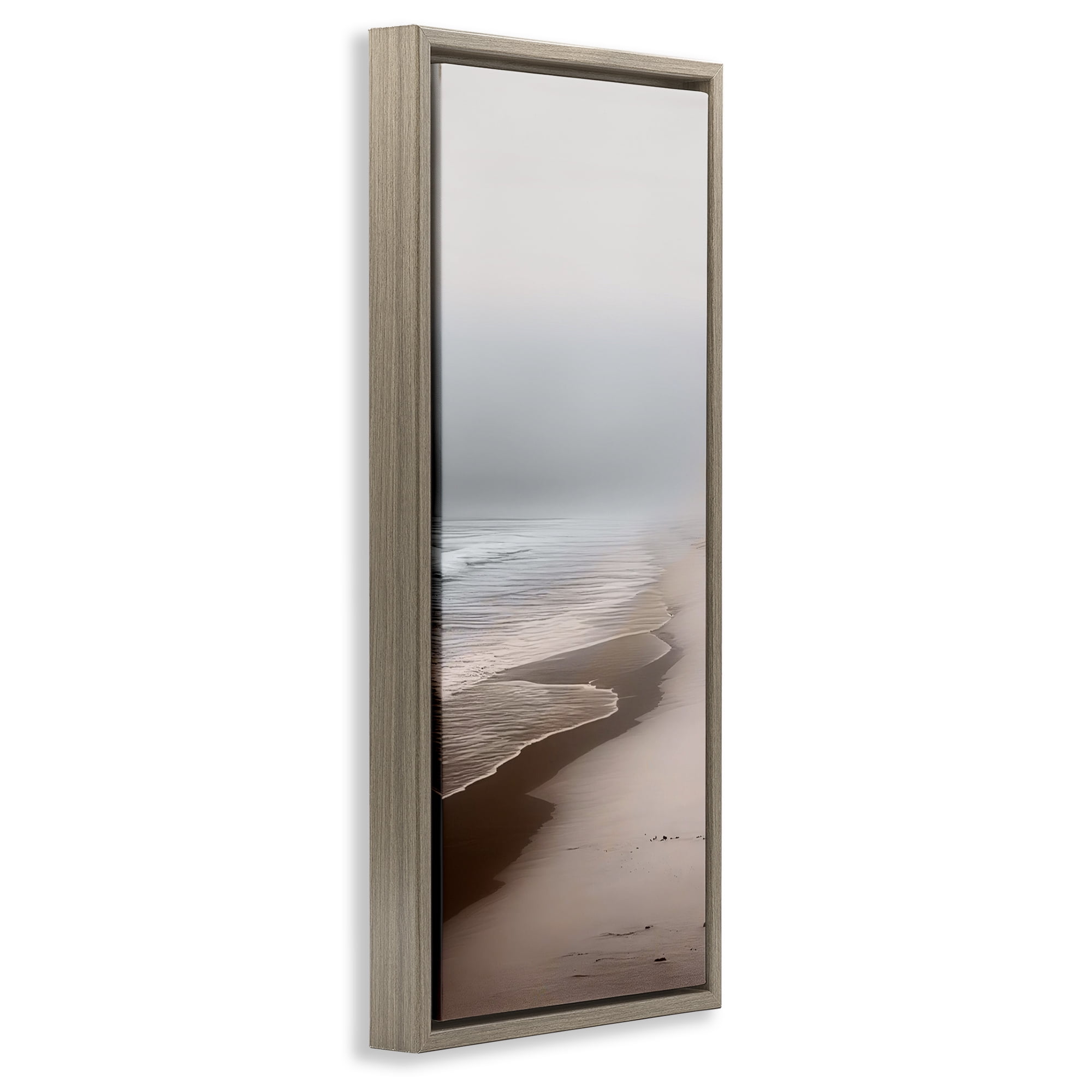 Take Me Down To Sea Again Brown Framed Floater Canvas Wall Art, design by Sasha