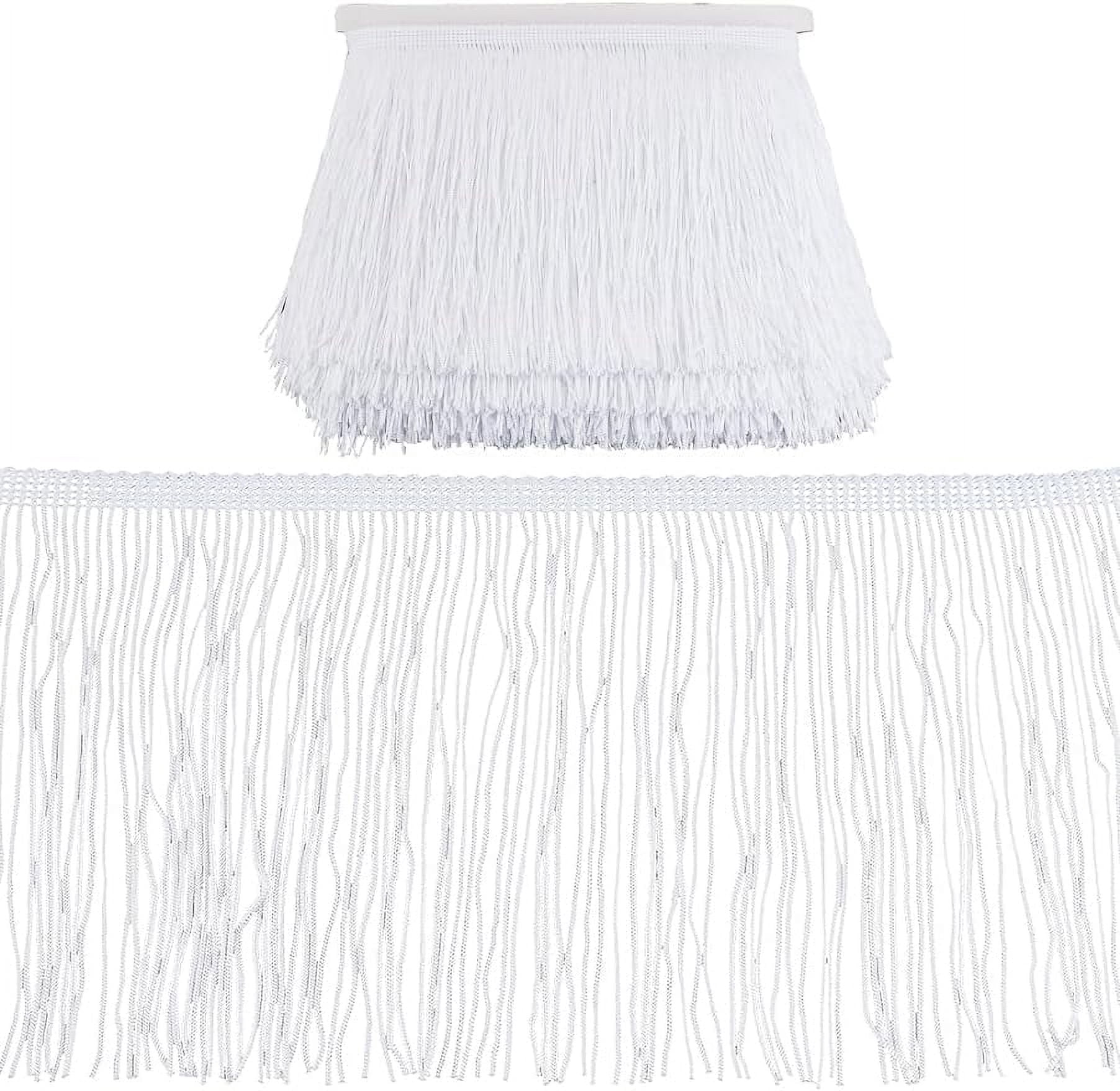 Fransen-Borte 8 Zoll Breit, 2 Meter Lang – Schwarz, Aus Polyester | Für Kleidung, Tanzkostüme, Deko, DIY