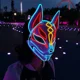thumbnail image 2 of Máscara facial brillante para fiesta de Halloween, personaje de Anime japonés, ropa Led, máscara facial de zorro para fiestas, 2 of 5