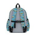 thumbnail image 3 of Excavator and Road Barrier Blue Pattern Cute School Backpack with Padded Back and Adjustable Shoulder Straps 13.4"x11"x4.7", 3 of 5