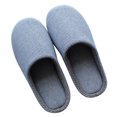 thumbnail image 2 of 1 Pair Japanese Style Men Slippers Winter Blue Striped Soft-soled Home Slippers, 2 of 6