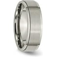 thumbnail image 5 of Chisel Titanium Brushed Center 7.2mm Ridged Edge Band - Ring Size 9.0, 5 of 8