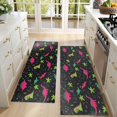 thumbnail image 4 of Kitchen Rugs Sets Of 2,Colorful Dinosaurs Plants Pattern Anti Fatigue Kitchen Mat Rugs Non Slip Washable,Decorative Kitchen Floor Mats for Kitchen,Sink,Laundry,17"X47", 4 of 5
