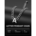 thumbnail image 5 of ChainsProMax Men Choker Letter Necklace 7mm Cuban Link Chain Necklace Fathers Day gift for Men Dad Son Husband, 5 of 8