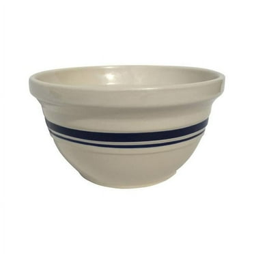 10 in. Dominion Ceramic Mixing Bowl  Blue & White - pack of 4