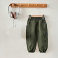 thumbnail image 4 of Gibobby Boys Pants Boys Athletic Pants Sweatpants Soft Jogger 3T 4T 5T 6T 7T Pants With Pockets Elastic Waist Drawstring For Kids School Sports Little Boys Winter Pants(6-12 Months,AG), 4 of 5