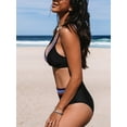 thumbnail image 3 of CUPSHE Women's Bikini Sets Two Piece Swimsuit High Waisted V Neck Back Hook Wide Straps, 3 of 5