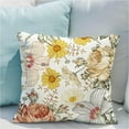 thumbnail image 5 of Vintage Flowers Pillow Covers 16x16 Inch Set of 2 Red Yellow Floral Leaves Decorative Square Boho Throw Pillows for Couch Rustic Pillow Cases Home Decor Living Room Sofa Porch Outdoor, 5 of 6