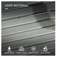 thumbnail image 5 of Gray Outdoor Dining Chairs - Plastic Patio Armchair with Slatted Back - HDPE Lawn Furniture for Garden, Poolside, 5 of 9