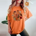 thumbnail image 4 of gbyLJF Womens Short Sleeve Tops Casual Summer Floral Printed T Shirt Crew Neck Loose Fit Cotton Tunic Tee Blouses Orange L, 4 of 7