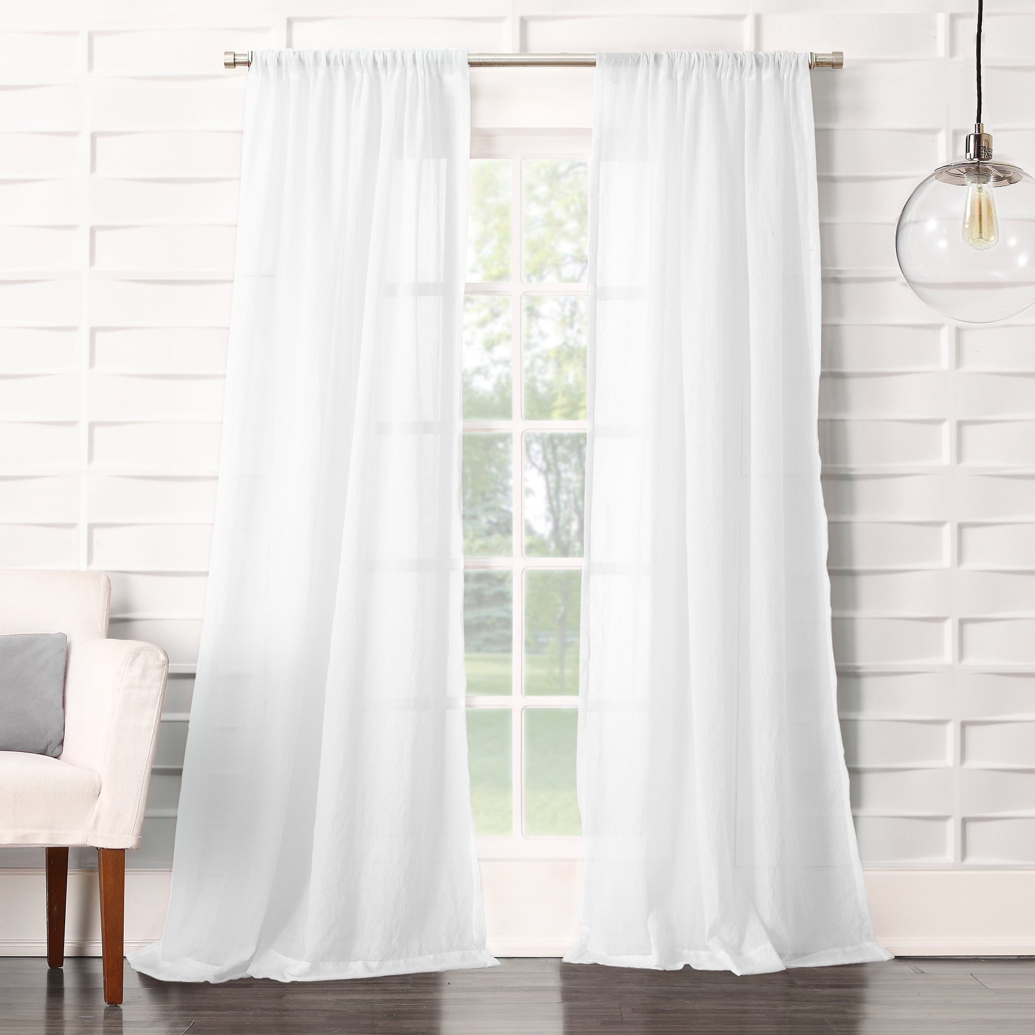 Premium Voile Curtain Panels Rod Pocket Home Furniture Diy