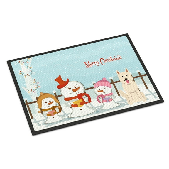 Carolines Treasures Merry Christmas Carolers White German Shepherd Door Mat Indoor Rug or Outdoor Welcome Mat 24x36