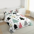 thumbnail image 3 of Manfei Merry Christmas Bedding Comforter Set,Colorful Xmas Tree Twin Comforter Sets,White Black Gray Bedding Set For Teens,Ultra Soft Home Decor Reversible,2 Pieces, 3 of 8