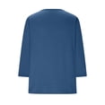 thumbnail image 5 of Women's V Neck 3/4 Sleeve Casual Loose Fit Basic Solid Color T-Shirt Comfortable Daily Wear Top Oversized T-shirts Short Sleeve Crewneck Casual Tops, 5 of 6