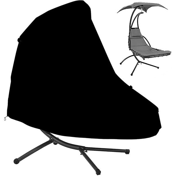Funda para tumbona colgante con soporte, PU de doble capa 420d, accesorio para exteriores colgante de acero curvado súper impermeable y a prueba de polvo (hy)