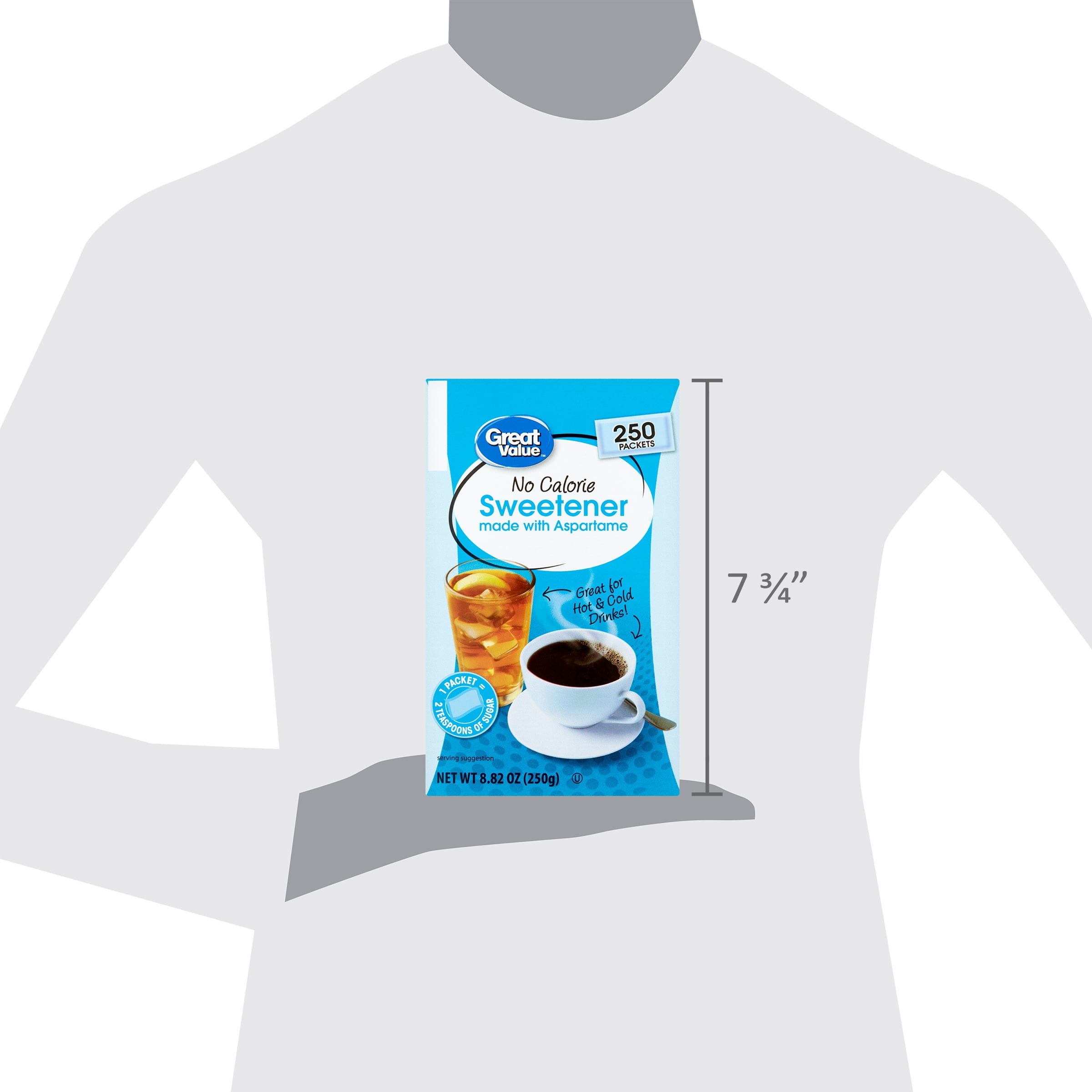 Great Value No Calorie Sweetener, 8.82 oz, 250 Count