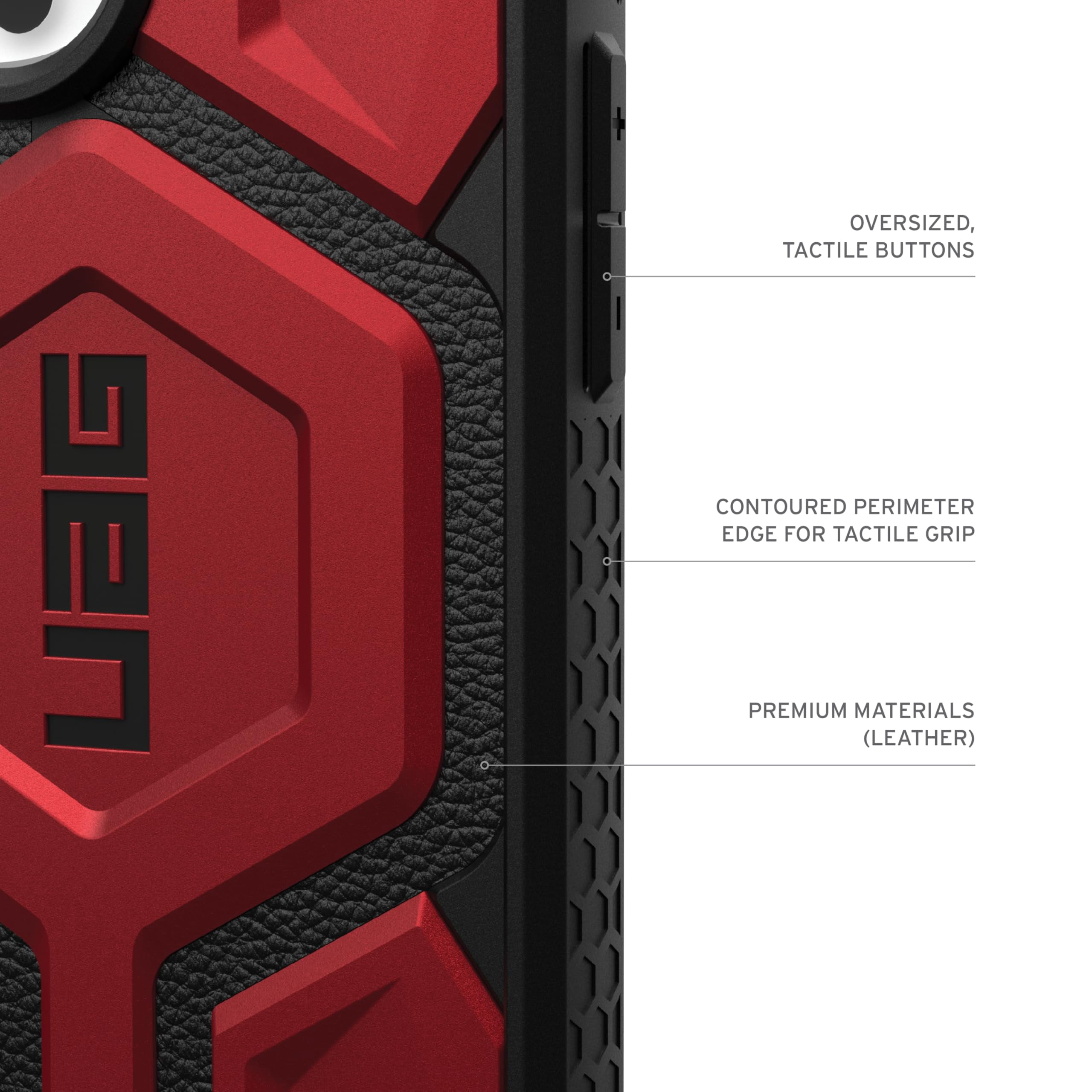 UAG iPhone 16 Pro Case 6.3" Monarch Pro - Compatible with MagSafe Charging Rugged Heavy Duty Shockproof Anti-Slip Military Grade Protective Cover, Crimson