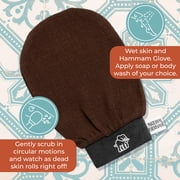 Exfoliating Hammam Glove - Face and Body Exfoliator Mitt Pure Black by Natural Elephant