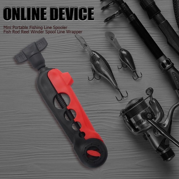 Línea de pesca portátil Spooler Rod Winder Spool Line Wrapper (rojo + negro)