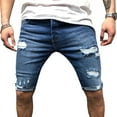 thumbnail image 2 of zeranth Short Jeans Ripped Skinny Men Zipper Closure Pockets Shorts for Party, 2 of 7