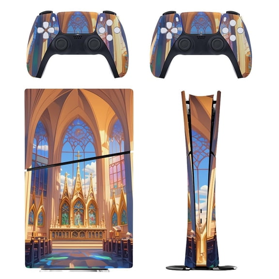 Skin Sticker for PS5 Slim Standard Disc Digital Edition Console and Controllers Decals for Playstation 5 (St. Patrick's Cathedral,PS5 Slim)