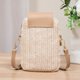 thumbnail image 4 of Bolso cruzado tejido con paja Mini bolso para gatos – correa ajustable de nailon, portamóviles de gran capacidad, bolso de viaje de verano blanco caqui marrón, 4 of 6