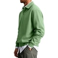 thumbnail image 6 of Yungyresw Men's Long Sleeve Ribbed Polo Shirt Button Collared Casual Pullover Top Ultra-soft Stretch Feel Relaxed Fit Solid Golf Polo Shirts, 6 of 9